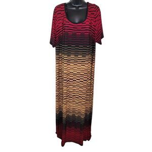 Catherines stretch jersey geometric print maxi dress size 2x